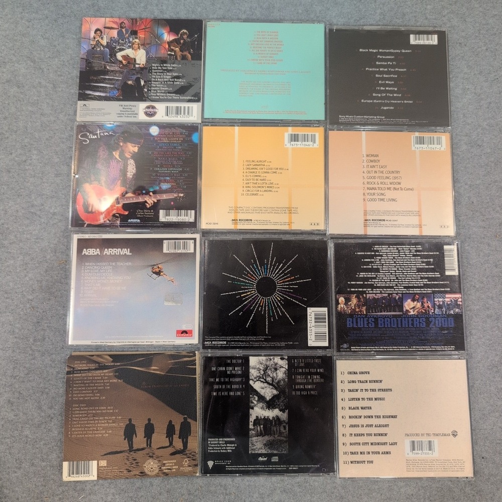 12 CD Lot 70s 80s Rock Santana Eagles ABBA Moody Blues Doobie Bros Don Henley - Picture 2 of 2